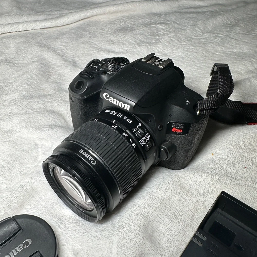 Canon EOS Rebel T7i DSLR Camera + EF-S 18-55mm Lens YouTube vlog video camera